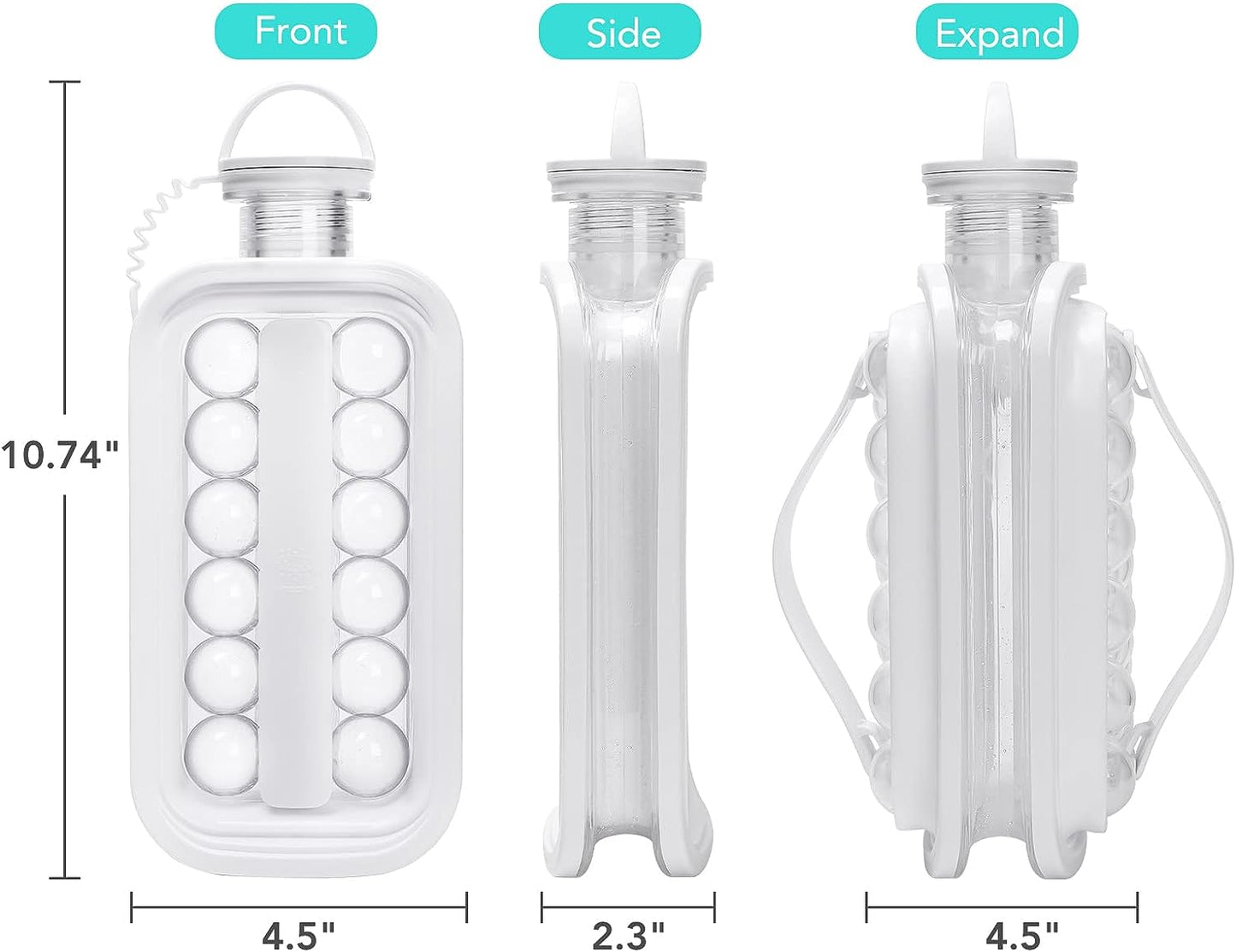 Ice Cube Trays 2 in 1 Portable Ice Ball Maker Kettle With 17 Grids Flat Body Lid Cooling Ice Pop/Cube Ice Sphere Tray Molds For Hockey, Cocktail, Coffee, Beer, Juice, Water