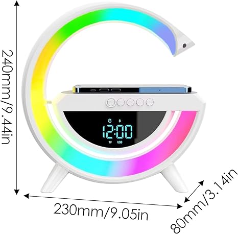 Digital Led Wireless Charger Speaker Bedside Atmosphere Table Lamp