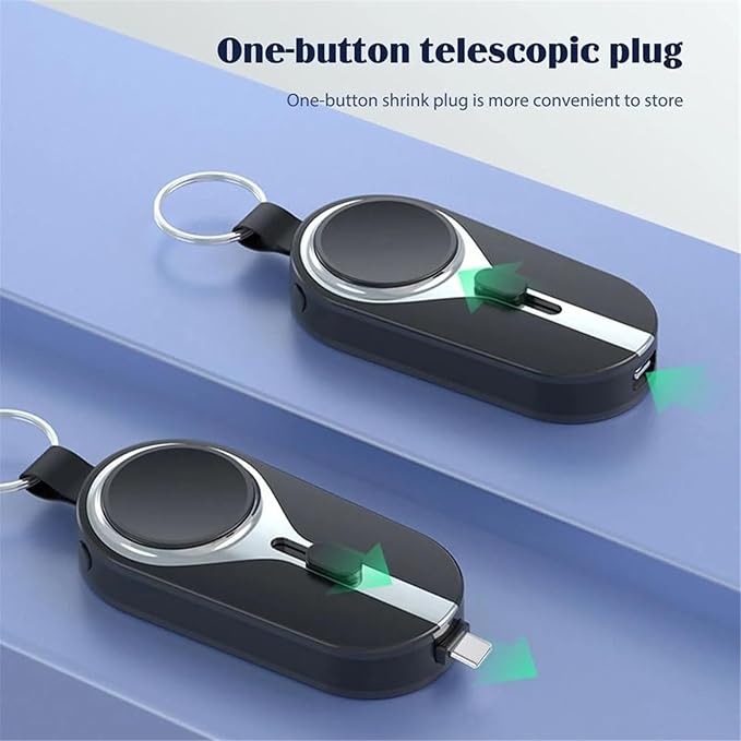 Portable 2 in 1 Magnetic and Type C Port Key Chain Charger Power Bank