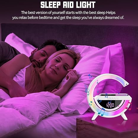Digital Led Wireless Charger Speaker Bedside Atmosphere Table Lamp
