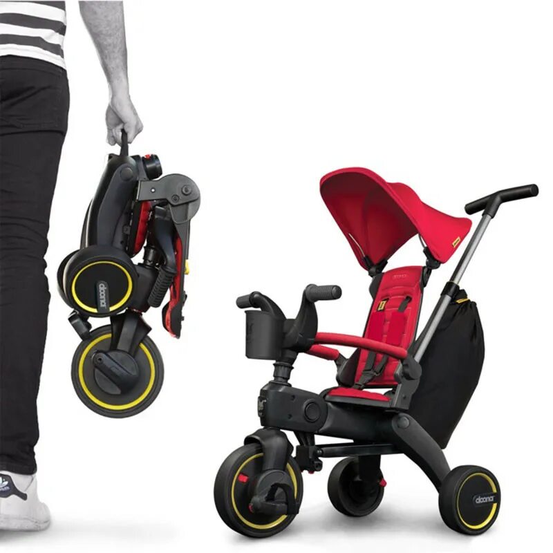 Foldable 4 in 1 Convertible Stroller for 1-6 years Kids