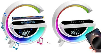 Digital Led Wireless Charger Speaker Bedside Atmosphere Table Lamp