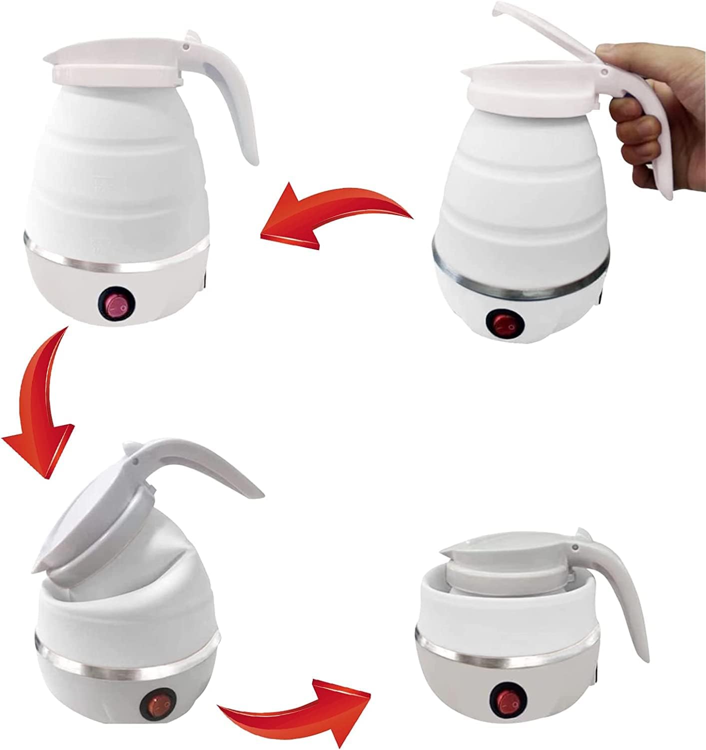 Travel Foldable Silicon Water Heater Jug Collapsible Mini Portable Electric Kettle