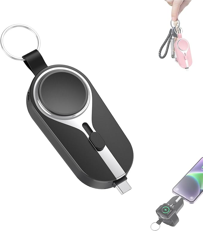 Portable 2 in 1 Magnetic and Type C Port  Key Chain Charger Power Bank