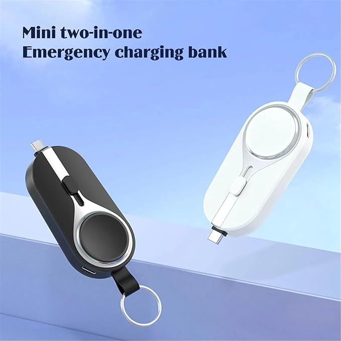 Portable 2 in 1 Magnetic and Type C Port  Key Chain Charger Power Bank