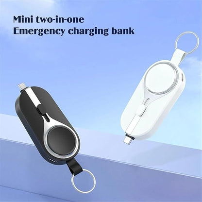 Portable 2 in 1 Magnetic and Type C Port  Key Chain Charger Power Bank