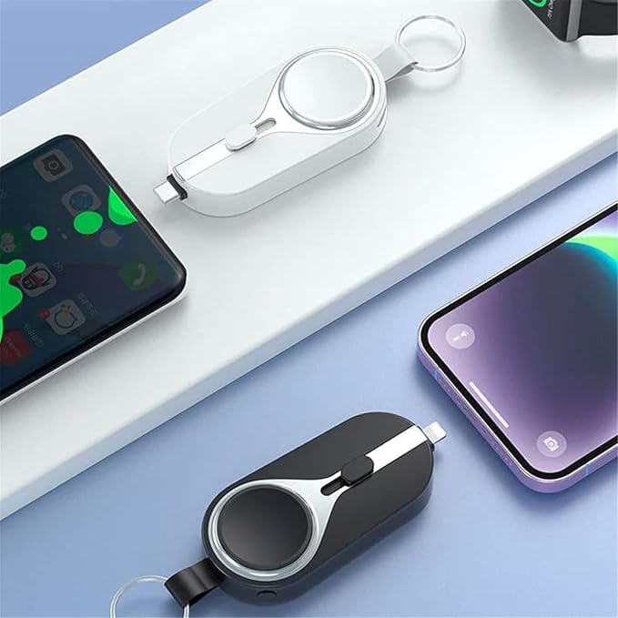 Portable 2 in 1 Magnetic and Type C Port  Key Chain Charger Power Bank