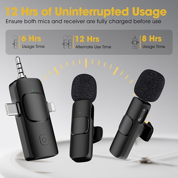 Mini Wireless Streaming Microphone 2 in 1  Compatibility  IPhone & Android Type C Port and lightening Port
