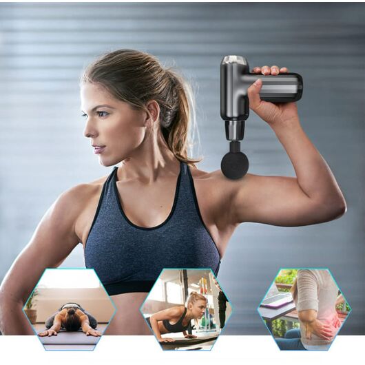Massage Gun Deep Tissue for Athletes, Professional Muscle Percussion Massage Gun 4 Heads FH-820, Massager Gun for Shoulder Leg Back Body Pain Relief Portable