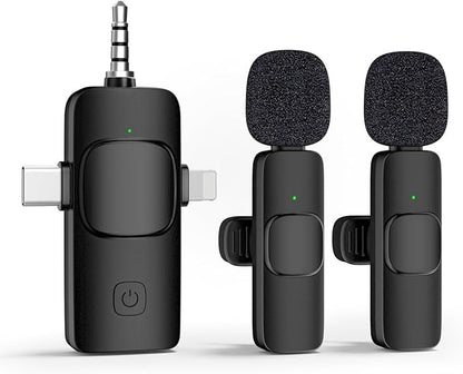 Mini Wireless Streaming Microphone 2 in 1  Compatibility  IPhone & Android Type C Port and lightening Port