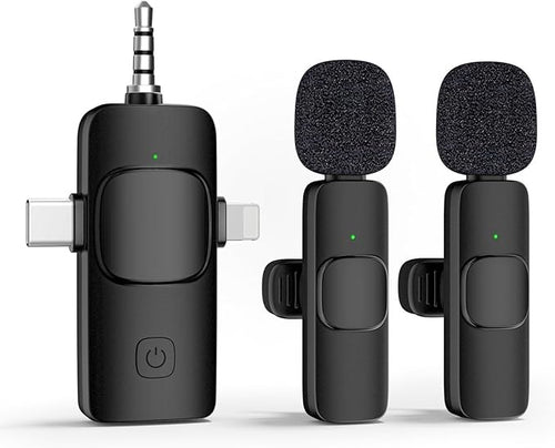 Mini Wireless Streaming Microphone 2 in 1  Compatibility  IPhone & Android Type C Port and lightening Port