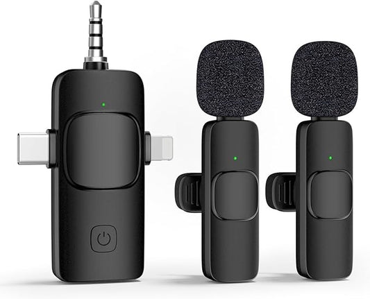 Mini Wireless Streaming Microphone 2 in 1  Compatibility  IPhone & Android Type C Port and lightening Port