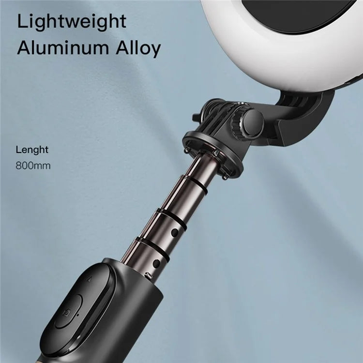 Flash Selfie Stand   SF12 Portable Bluetooth-compatible Remote Control Telescopic Phone Holder Tripod Selfie Stick with Ring Fill Light