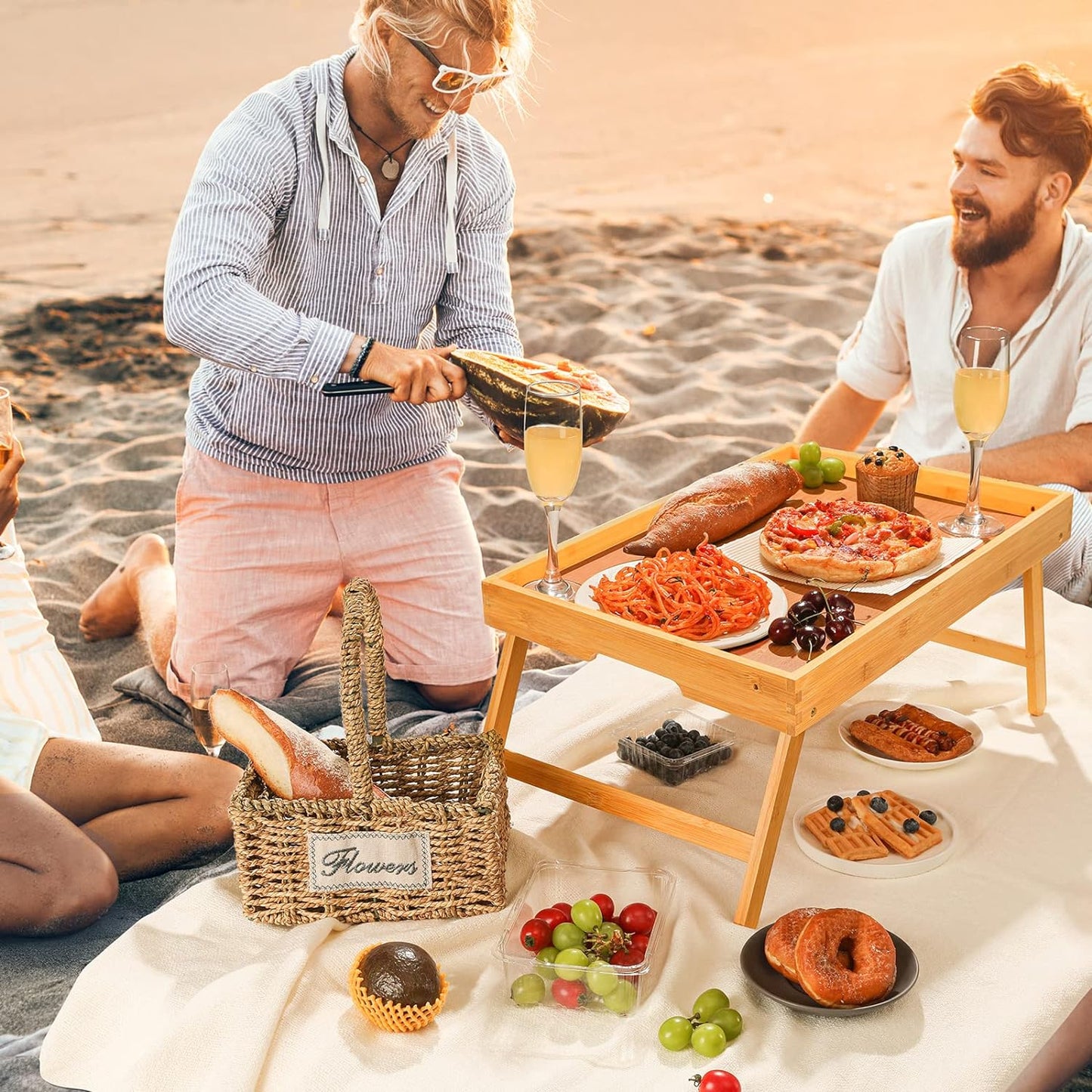 Folding Bamboo Bed Tray Table