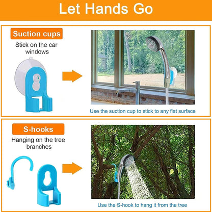 Portable Outdoor Camping Electric Shower with Folding Bucket Kit For Travel Car Washing Camping Hiking