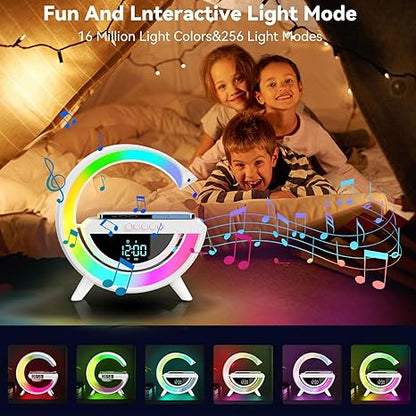 Digital Led Wireless Charger Speaker Bedside Atmosphere Table Lamp