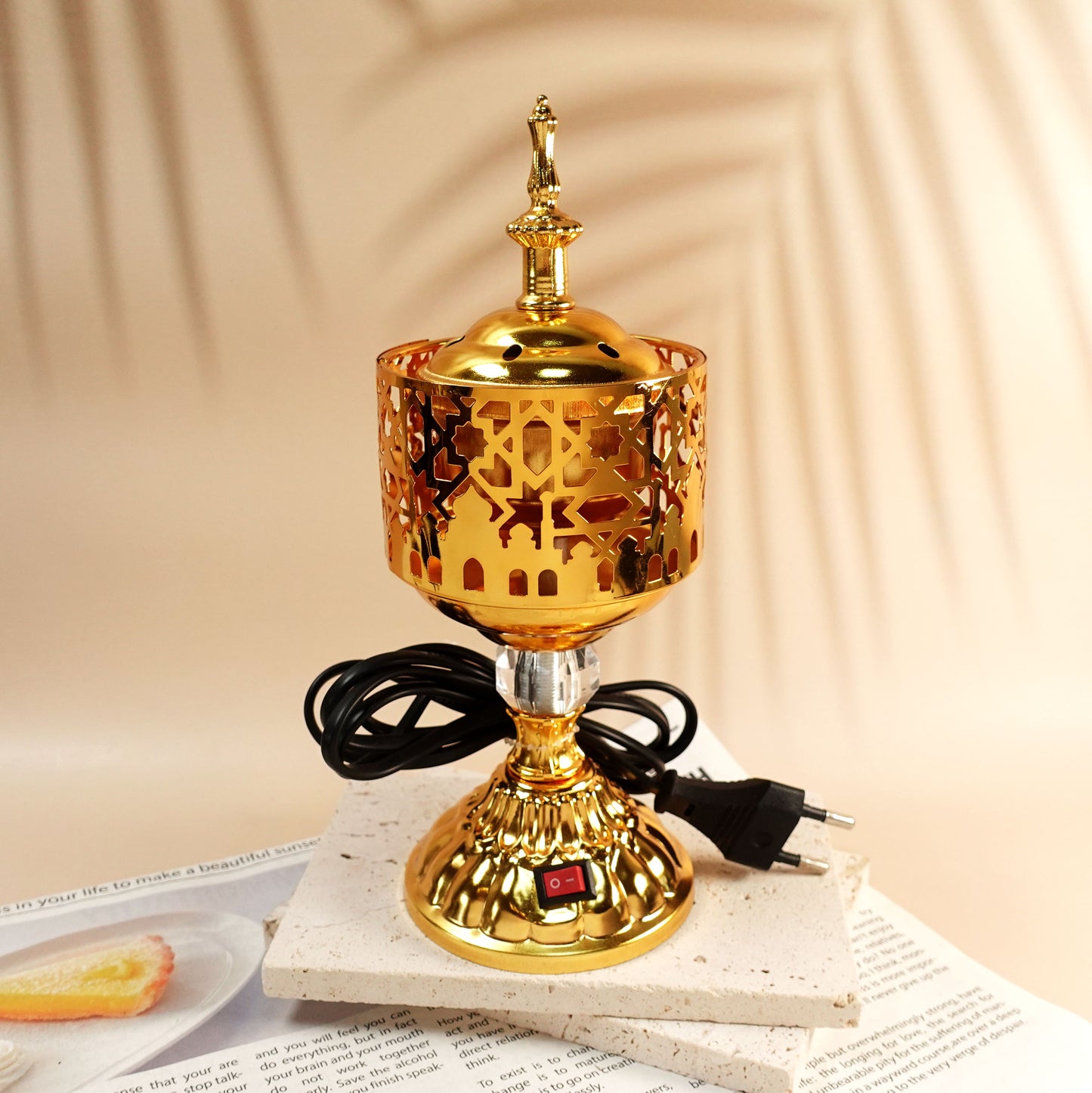 Electric Metal Gold Burner Bakhoor