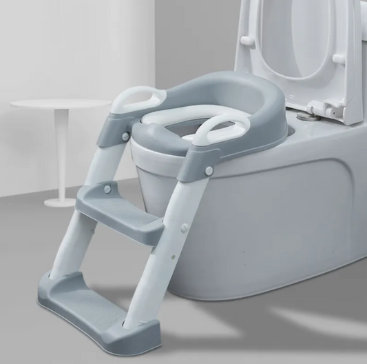 Adjustable Soft Toilet Ladder Potty Training Seat with Step Stool for Kids Boys Girls, Toddlers-Comfortable Safe Potty Seat with Anti-Slip Pads