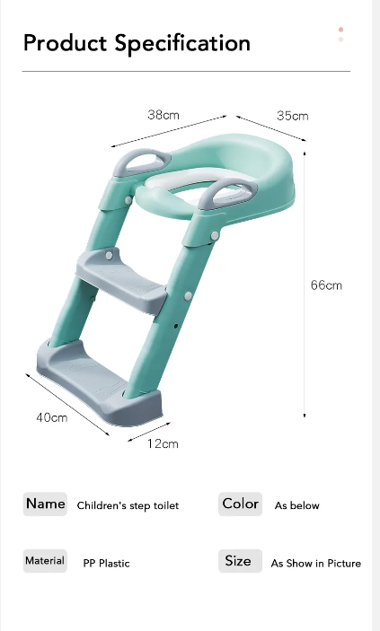 Adjustable Soft Toilet Ladder Potty Training Seat with Step Stool for Kids Boys Girls, Toddlers-Comfortable Safe Potty Seat with Anti-Slip Pads