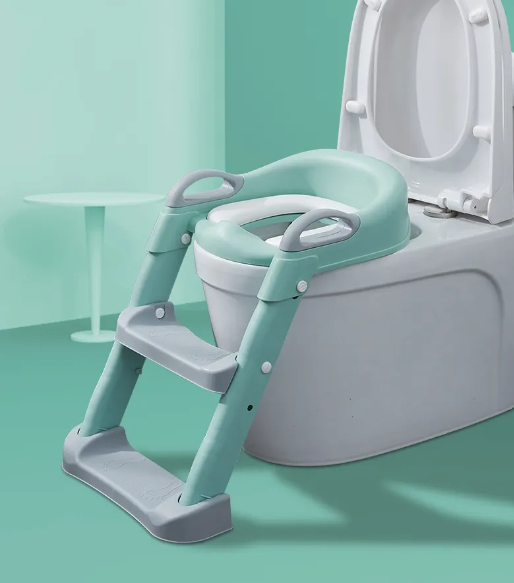 Adjustable Soft Toilet Ladder Potty Training Seat with Step Stool for Kids Boys Girls, Toddlers-Comfortable Safe Potty Seat with Anti-Slip Pads