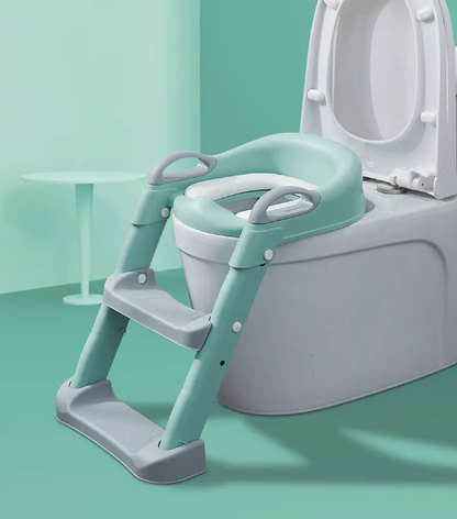 Adjustable Soft Toilet Ladder Potty Training Seat with Step Stool for Kids Boys Girls, Toddlers-Comfortable Safe Potty Seat with Anti-Slip Pads