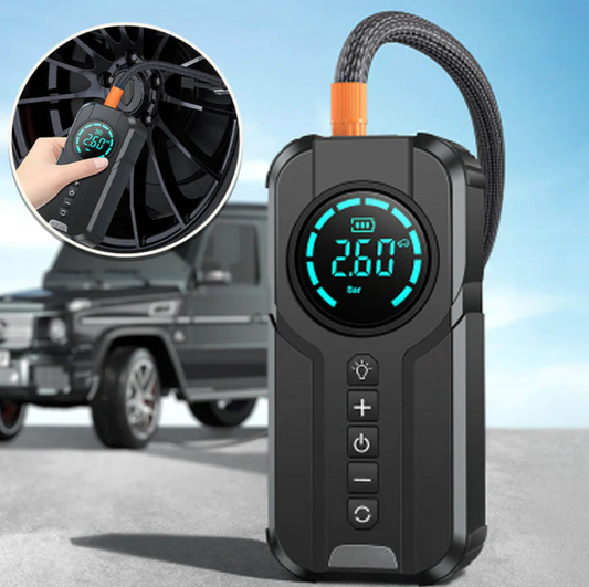 Portable Cordless Car Battery Emergency Jump Starter 6000mAh & With Air Pump Comprassor