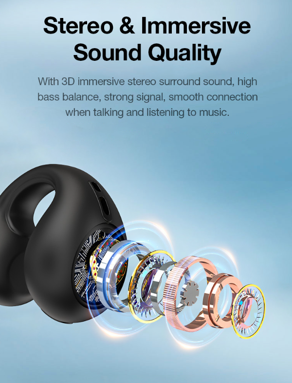 Bone Conduction Headphones - Black Earcuff