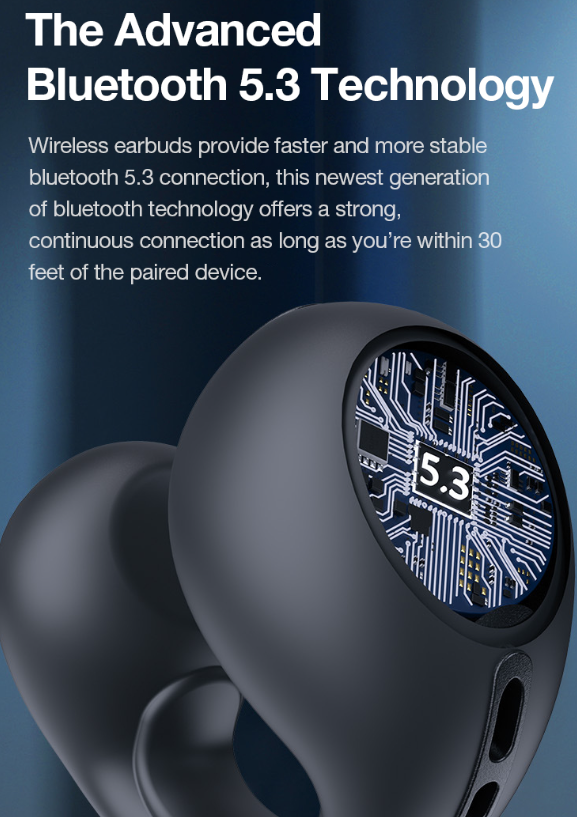 Bone Conduction Headphones - Black Earcuff