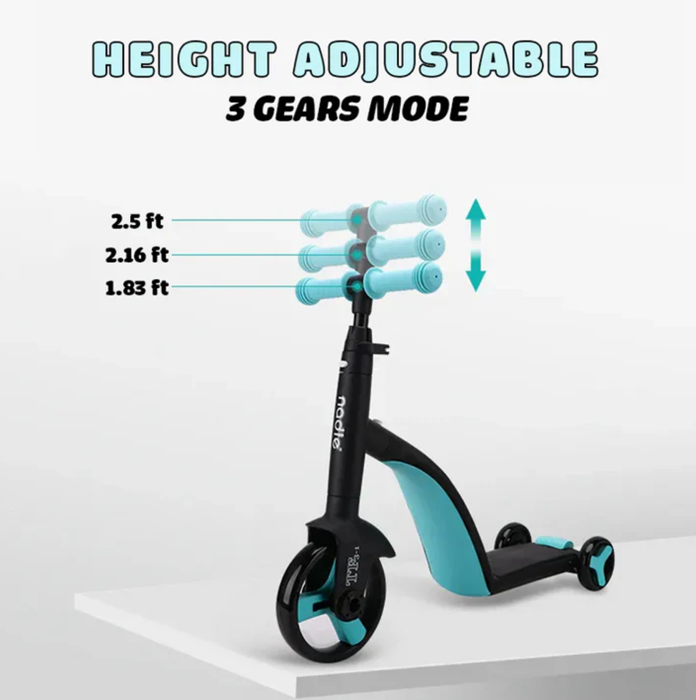 3-in-1 Kids Convertible Scooter & Tricycle Balance Bike