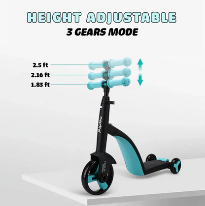 3-in-1 Kids Convertible Scooter & Tricycle Balance Bike