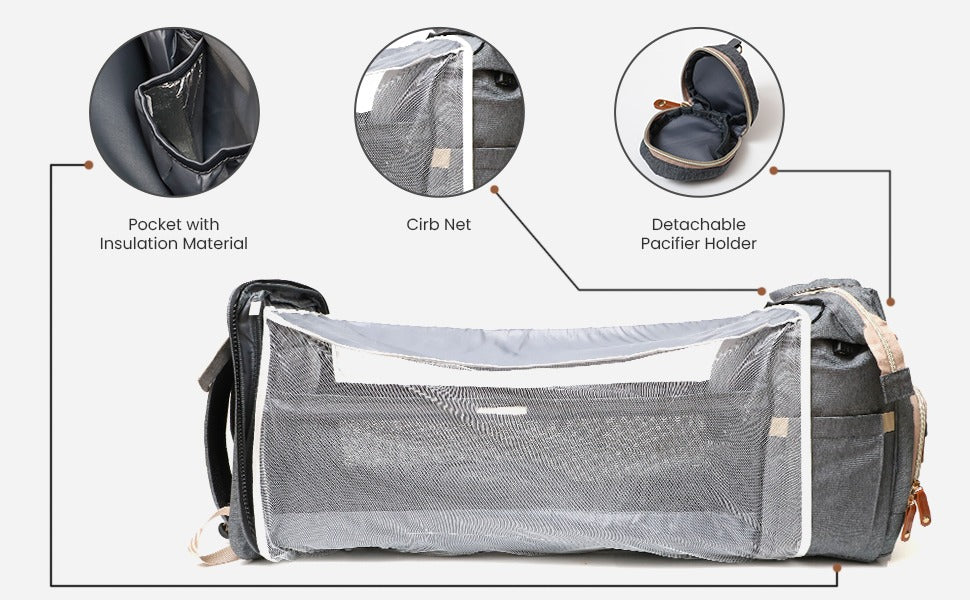 Baby Foldable Backpack Diaper Bag Backpack: Changing Station, Toys