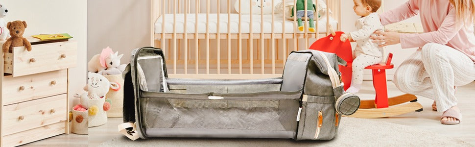 Baby Foldable Backpack Diaper Bag Backpack: Changing Station, Toys