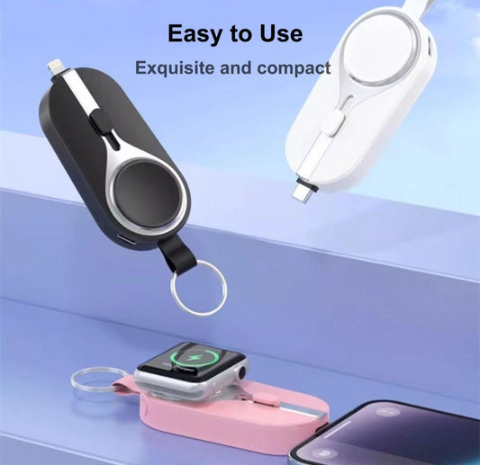 Portable 2 in 1 Magnetic and Type C Port  Key Chain Charger Power Bank