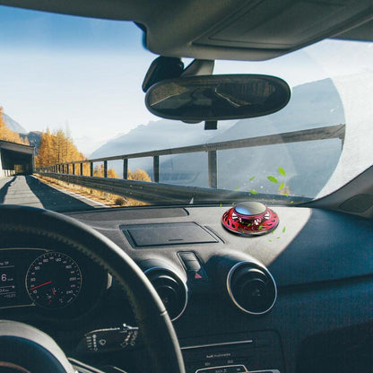 New UFO Solar Car Air Freshener, Solar Powered Auto Rotary, Aluminum Alloy Red