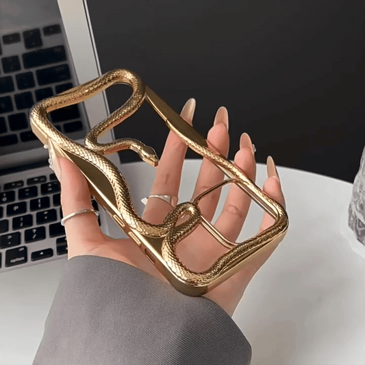 Luxury 3D Gold Snake iPhone Case – Fits iPhone 13, 14, 15, 16 Pro Max