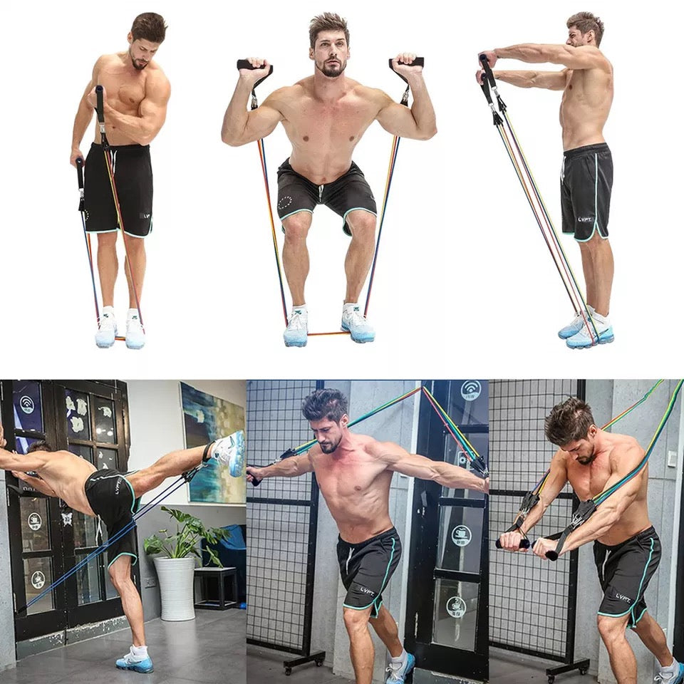 Bodybuilding Power Resistance Bands Set Gym Fitness