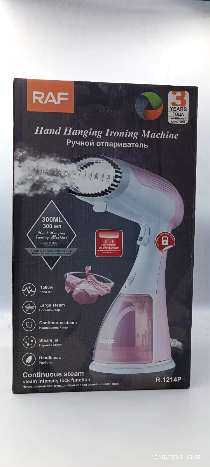 Portable Garment Steamer & Hand Hanging iron Machine Pink