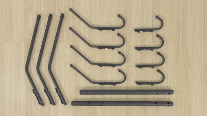 12 Hook Coat Racks Stand Black