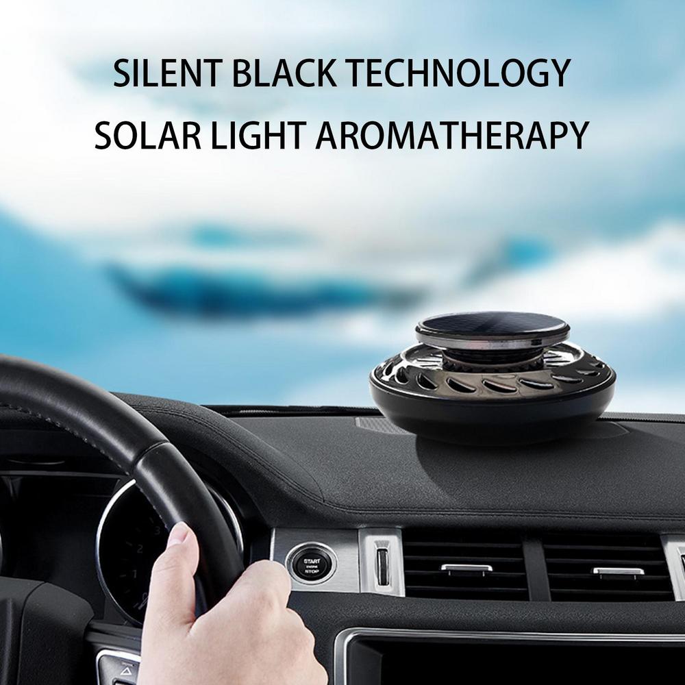 New UFO Solar Car Air Freshener, Solar Powered Auto Rotary, Aluminum Alloy Red