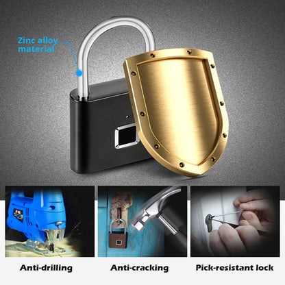 Fingerprint Padlock Smart Keyless USB Charging antiTheft