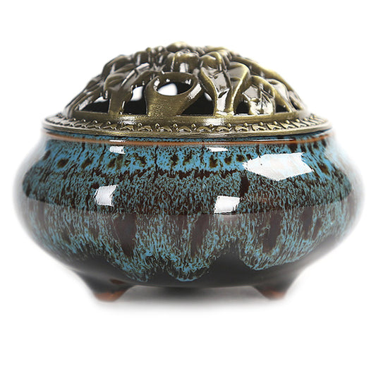 Ceramic Incense Burner, Cone Incense Censer, Handicraft Incense Holder Sticks, with Meditation and Aid Sleeping Effect, Home Fragrance Accessories, for Living Room, Bedroom, Study, Office