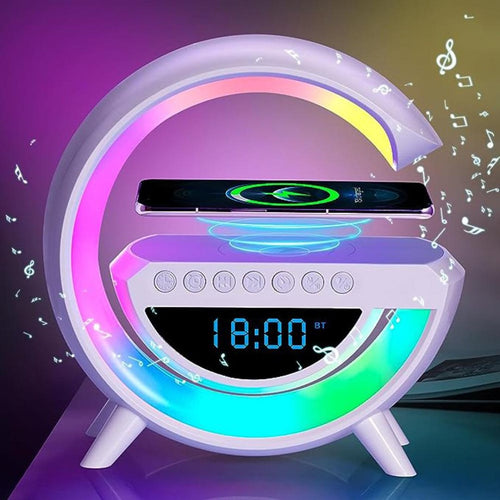 Digital Led Wireless Charger Speaker Bedside Atmosphere Table Lamp